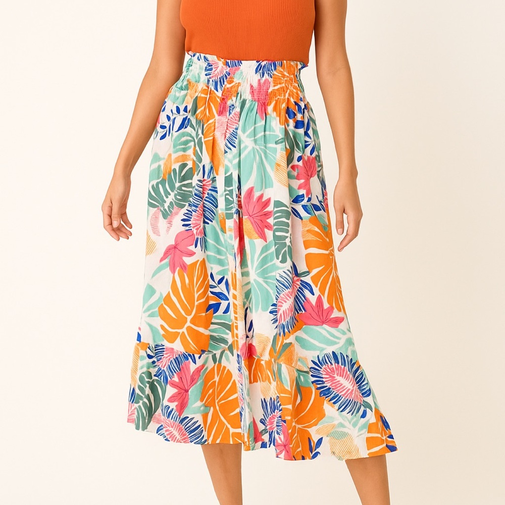 Floral Print Midi Skirt